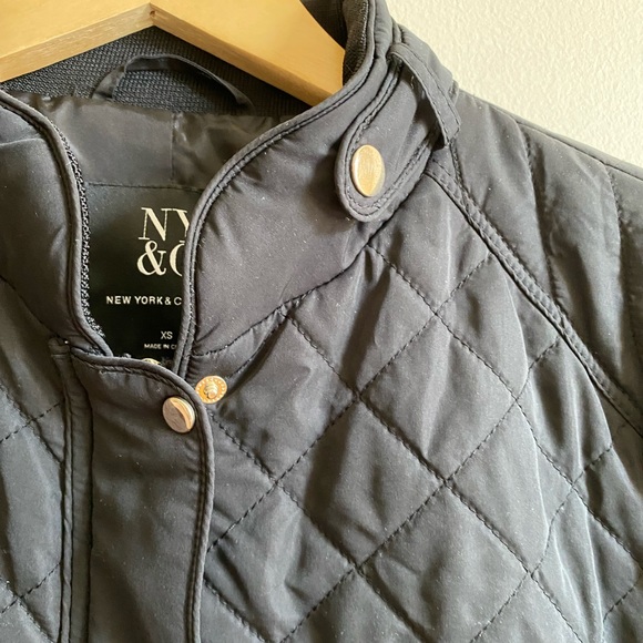 NY&Co Black Quilted Zip up Jacket XS - Picture 2 of 10
